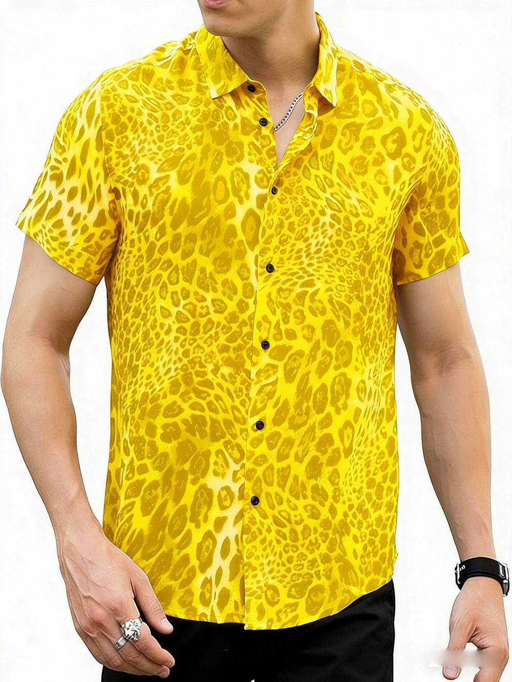 Street Fashion Definition - Men's Fashion Colorful Short Sleeve Collar