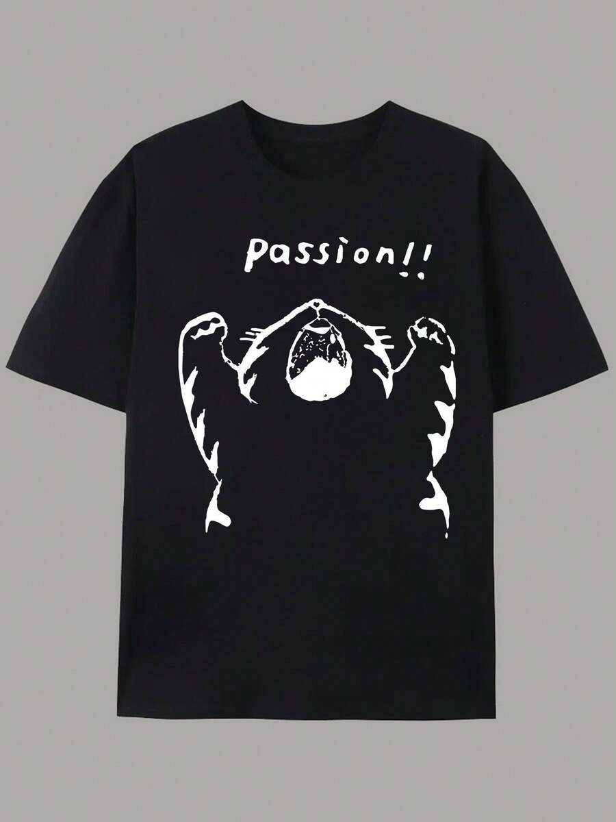 Street Fashion Essentials - Men's 'Passion' Graphic Print T-Shirt Casual