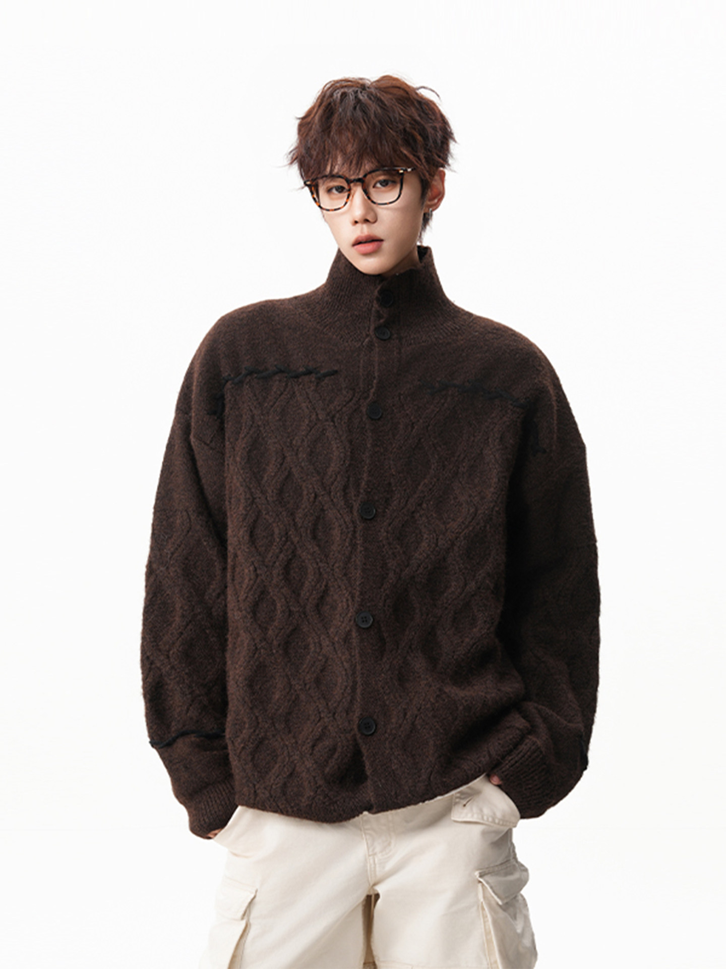 Fur Collar Pullovers Boys	 Men - Street Fashion Brand Logo avaliação e preço