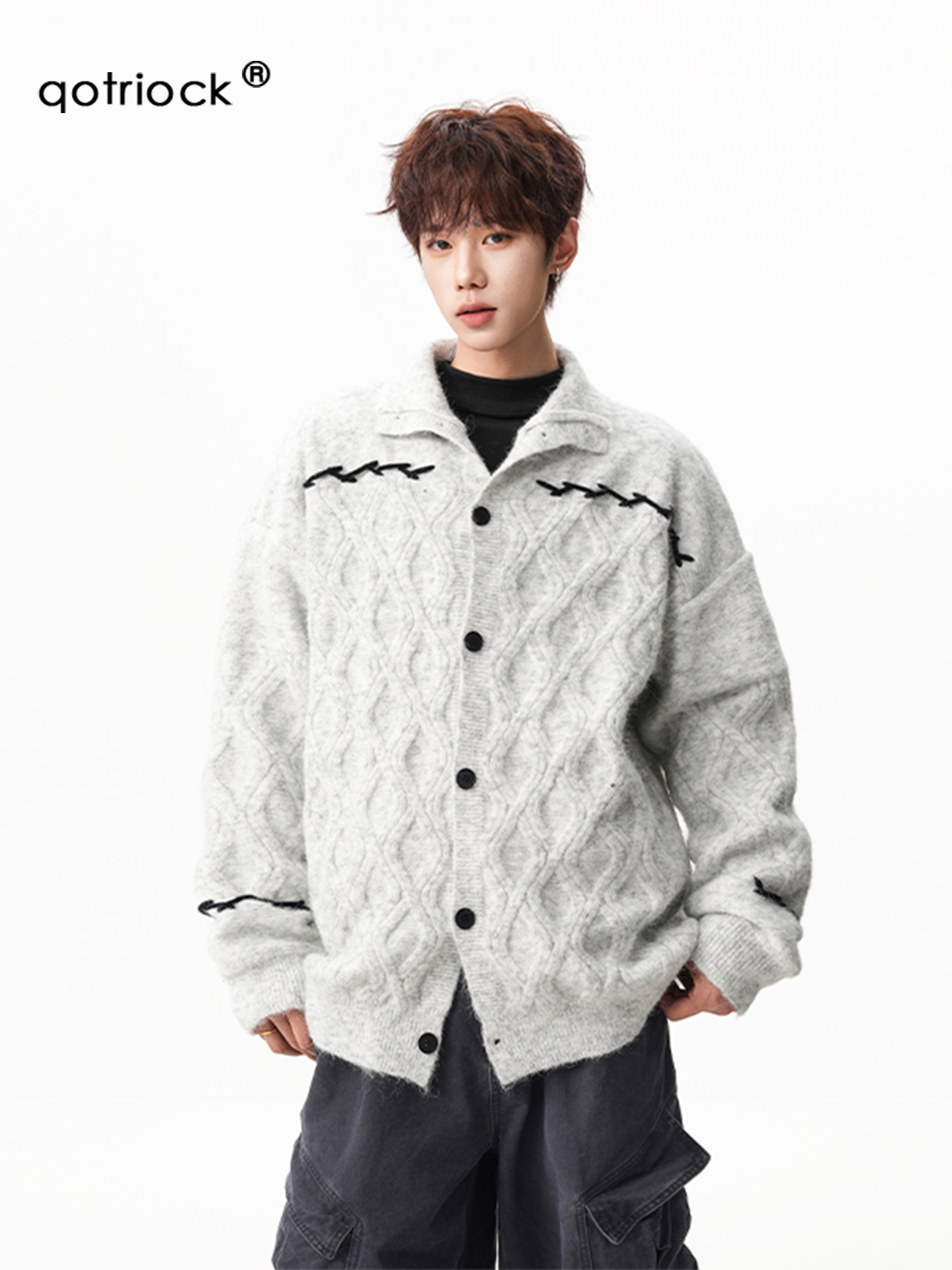 Fur Collar Pullovers Boys	 Men - Street Fashion Brand Logo avaliação e preço