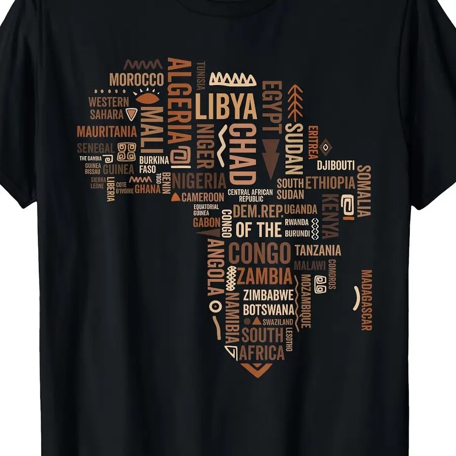 Africa Map Countries Black His - Street Fashion History avaliação e preço