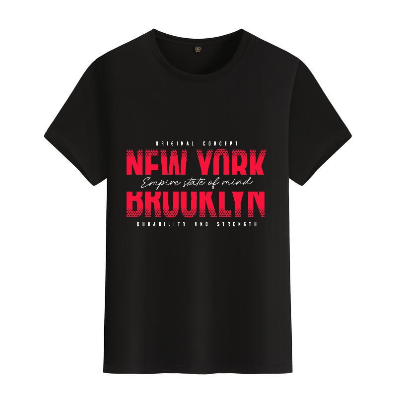 Men's Black Round-Neck Short-S - Street Fashion In New York avaliação e preço