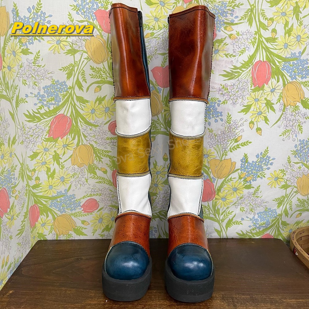 Women Retro Patchwork Leather  - Street Fashion Vintage avaliação e preço