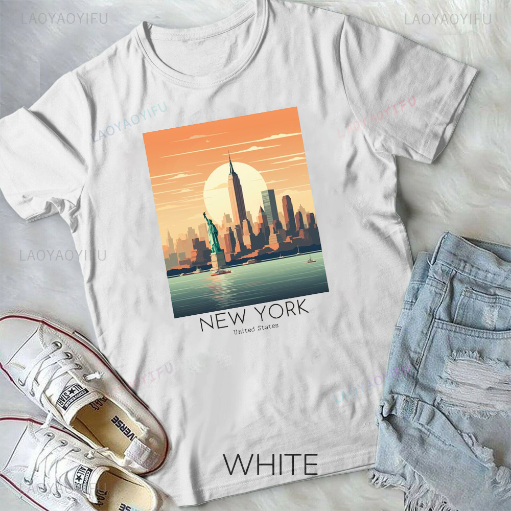 New York Printed T-shirt Capit - Street Fashion In New York avaliação e preço