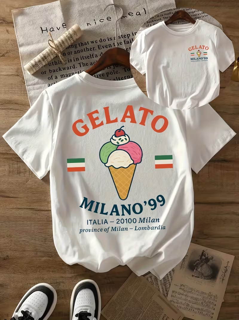 GELATO MILANO '99 Print T-shir - Street Fashion Milano avaliação e preço