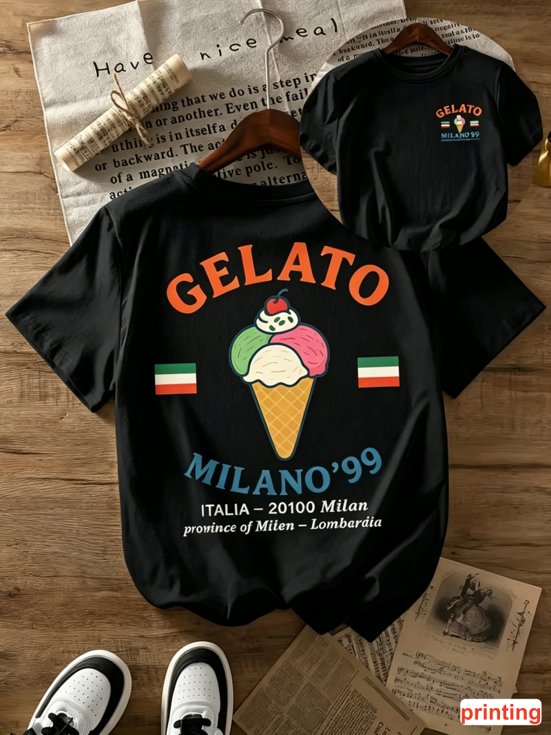 GELATO MILANO '99 Print T-shir - Street Fashion Milano avaliação e preço