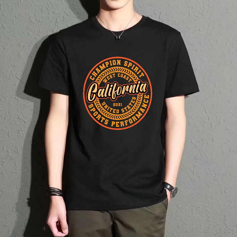 Men's Black Round-Neck Short-S - Street Fashion California avaliação e preço