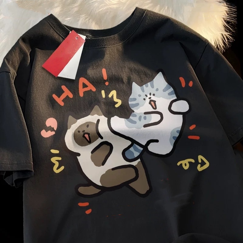 ZAZOMDE 2025 Funny Cat Print H - Street Fashion Japan 2025 avaliação e preço