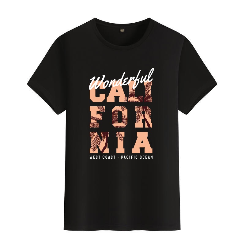 Men's Black Round-Neck Short-S - Street Fashion California avaliação e preço