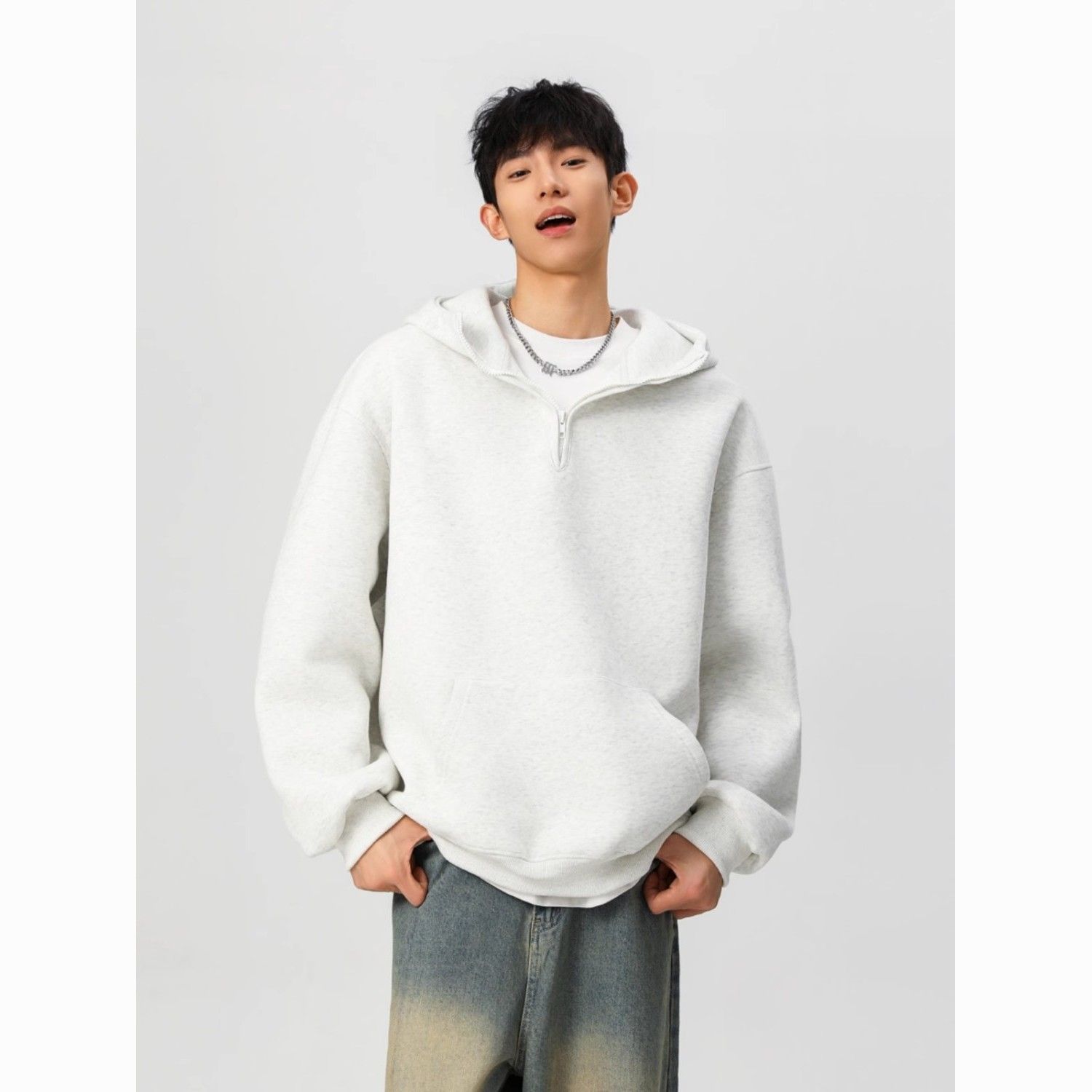 Mens With Hat Hoodies Man Zip  - Street Fashion History avaliação e preço