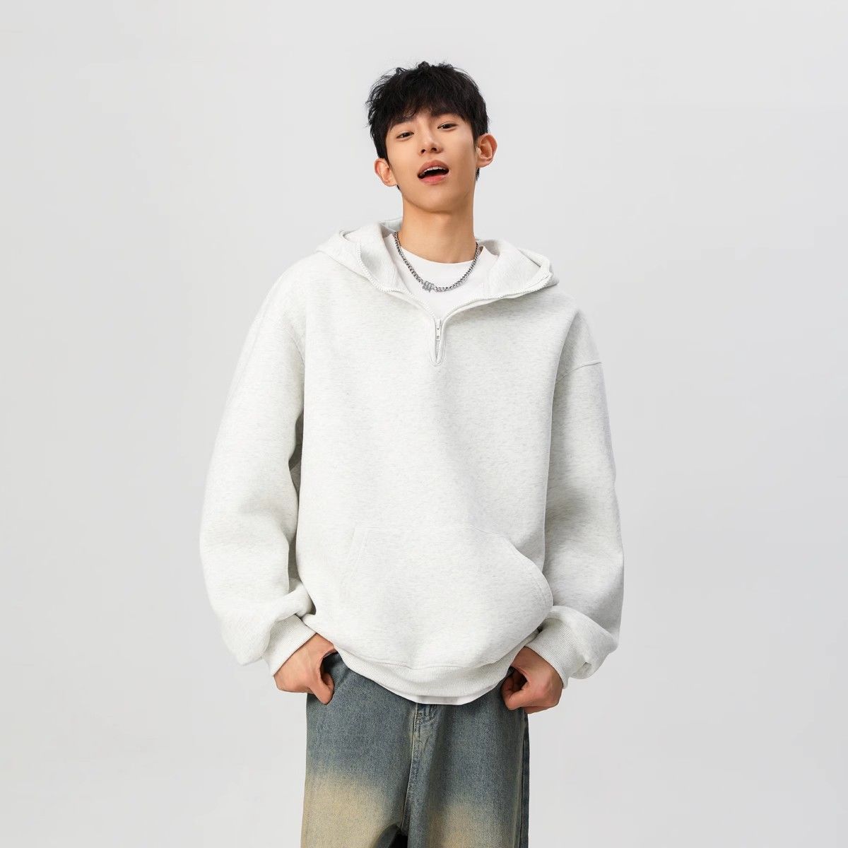 Mens With Hat Hoodies Man Zip  - Street Fashion History avaliação e preço