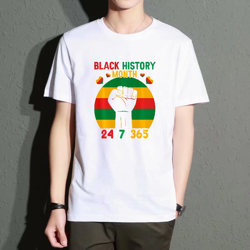 Men's Black Crew Neck Short-Sl - Street Fashion History avaliação e preço