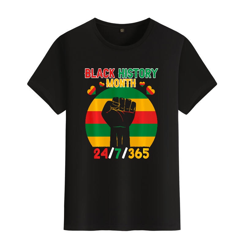 Men's Black Crew Neck Short-Sl - Street Fashion History avaliação e preço