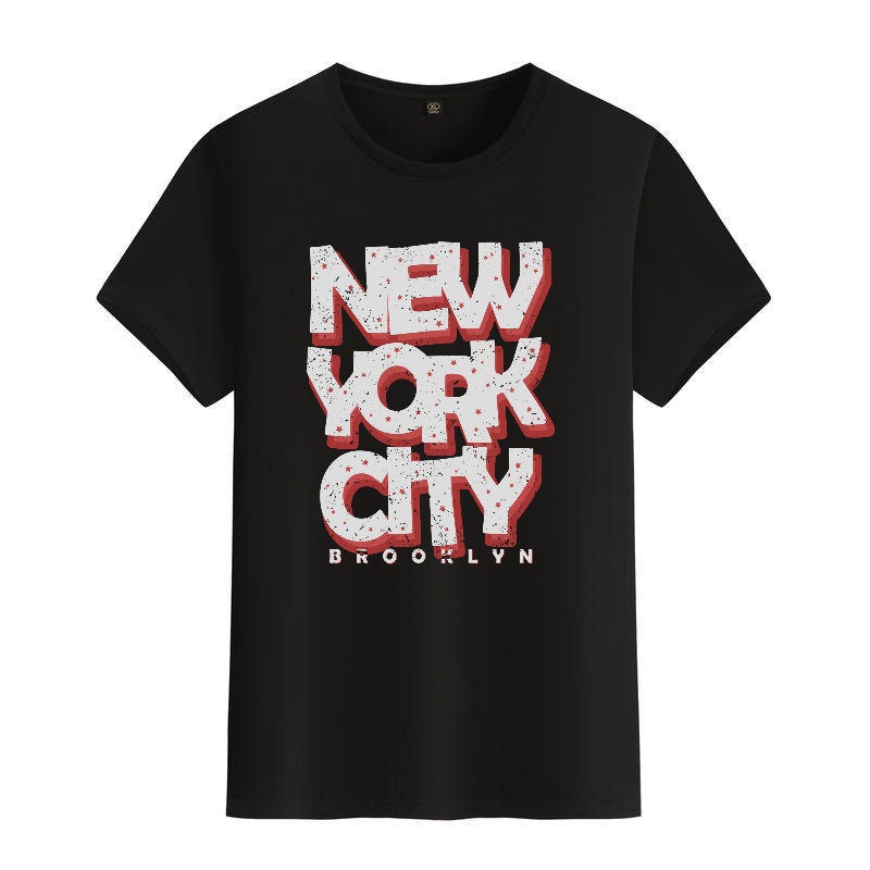 Men's Black Round-Neck Short-S - Street Fashion In New York avaliação e preço