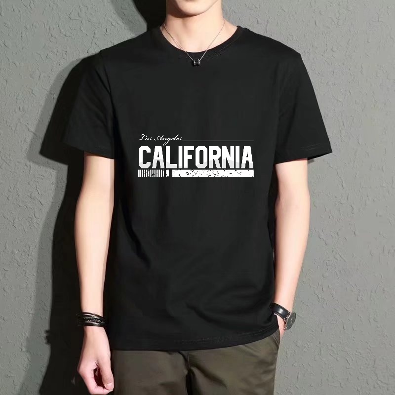 Men's Black Round-Neck Short-S - Street Fashion California avaliação e preço