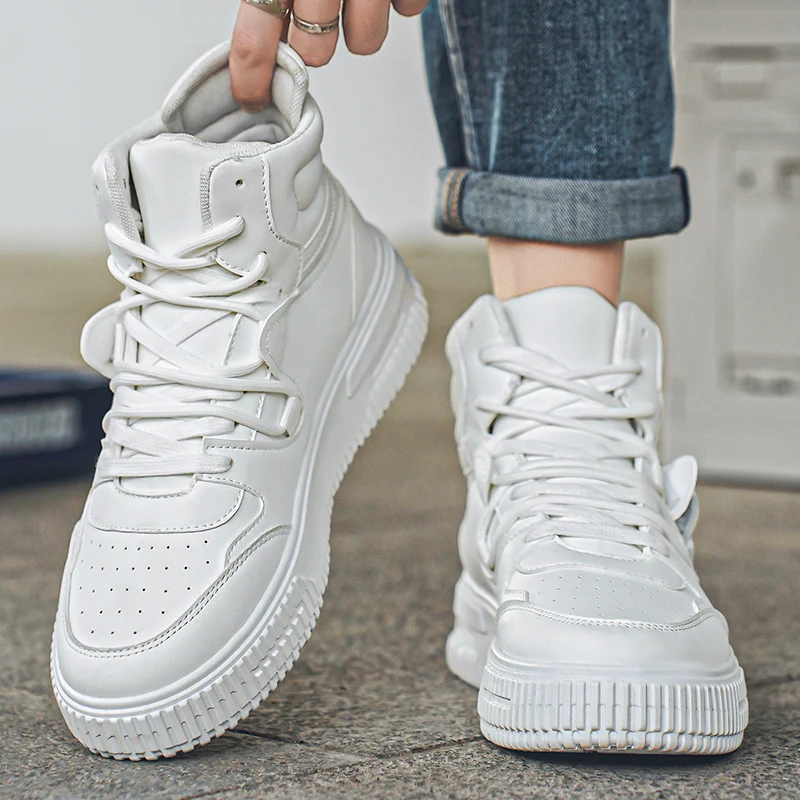 Women's White High-Top Platfor - Street Fashion Essentials avaliação e preço
