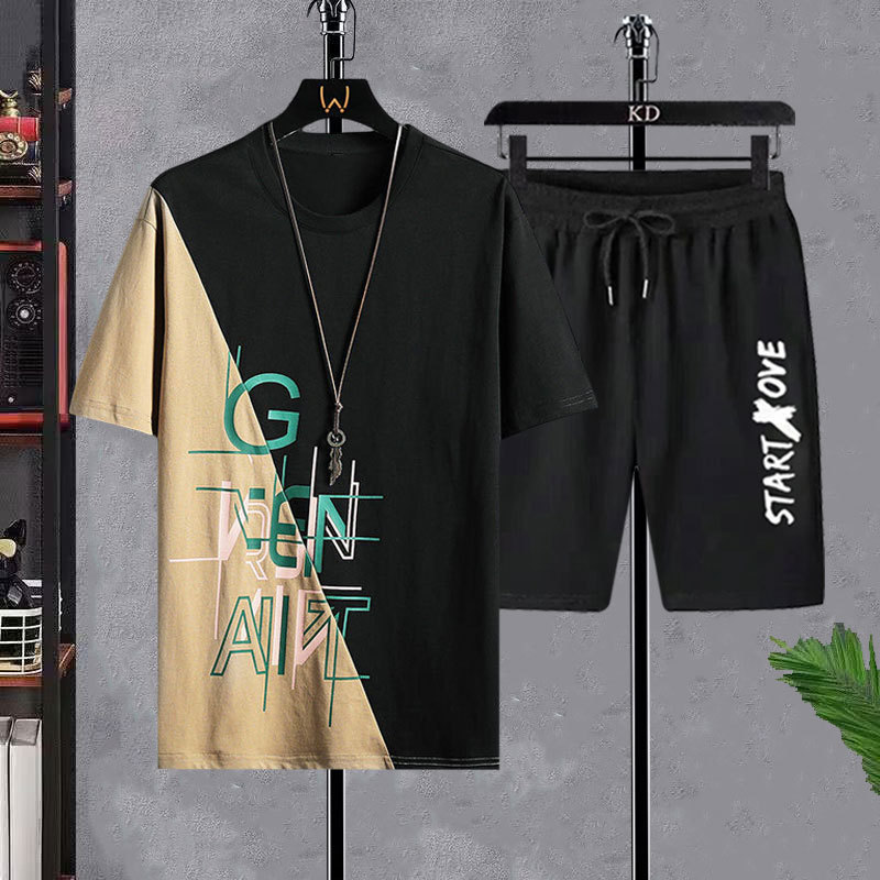 Men's T-shirt Sets Fashion Cas - Street Fashion Tshirt avaliação e preço