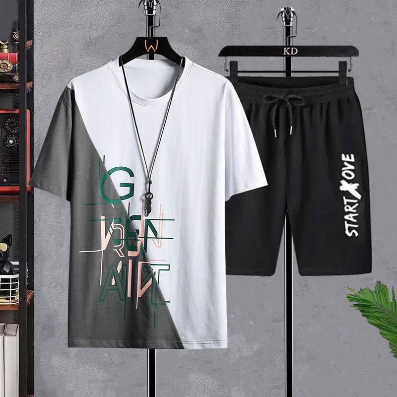 Men's T-shirt Sets Fashion Cas - Street Fashion Tshirt avaliação e preço