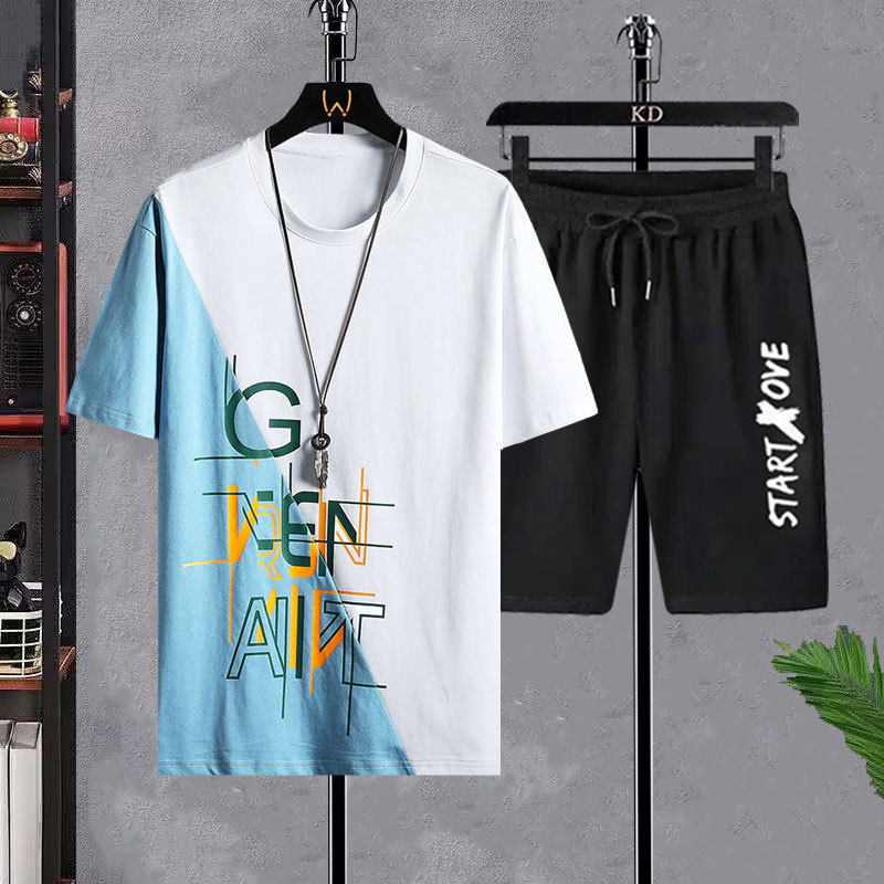 Men's T-shirt Sets Fashion Cas - Street Fashion Tshirt avaliação e preço