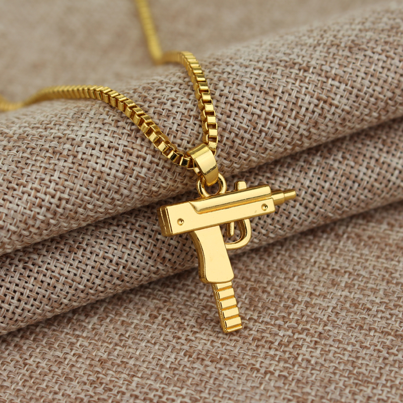 Trendy Uzi Gun Shaped Pendant  - Street Fashion Baggy avaliação e preço