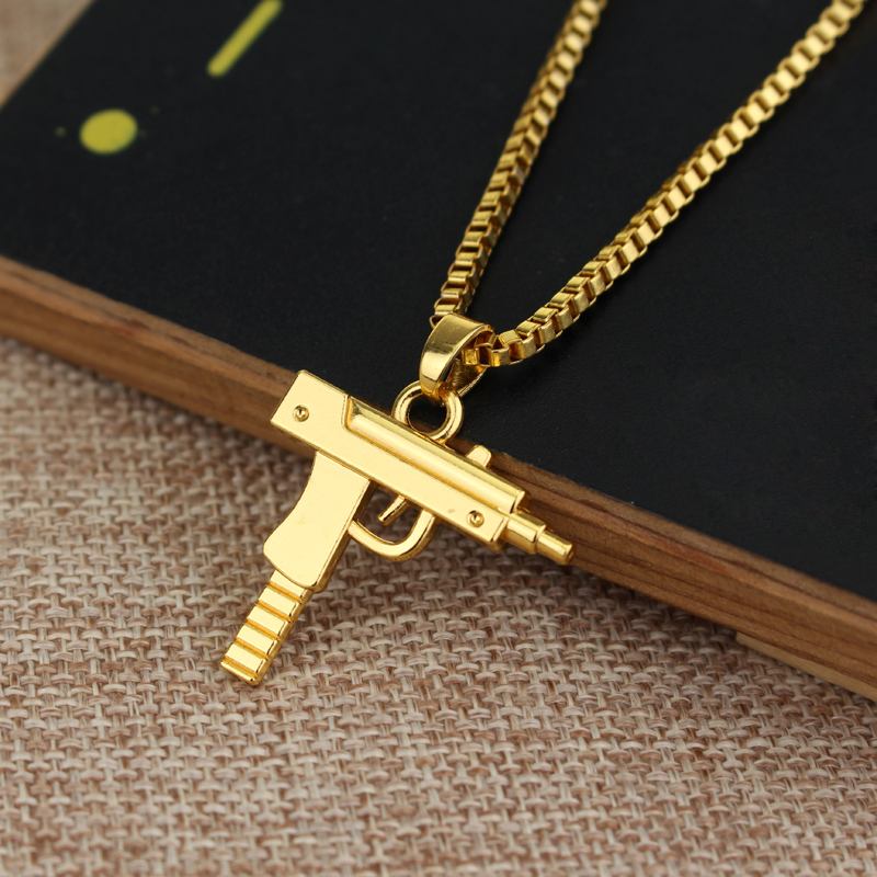 Trendy Uzi Gun Shaped Pendant  - Street Fashion Baggy avaliação e preço