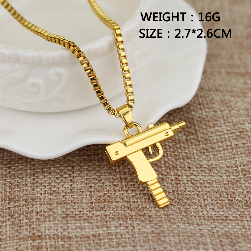 Trendy Uzi Gun Shaped Pendant  - Street Fashion Baggy avaliação e preço