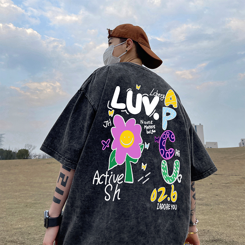 Funny Letter Print Plus Size T - Street Fashion Baggy avaliação e preço