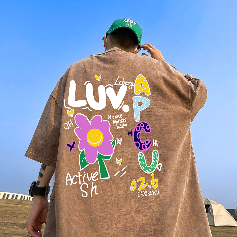 Funny Letter Print Plus Size T - Street Fashion Baggy avaliação e preço