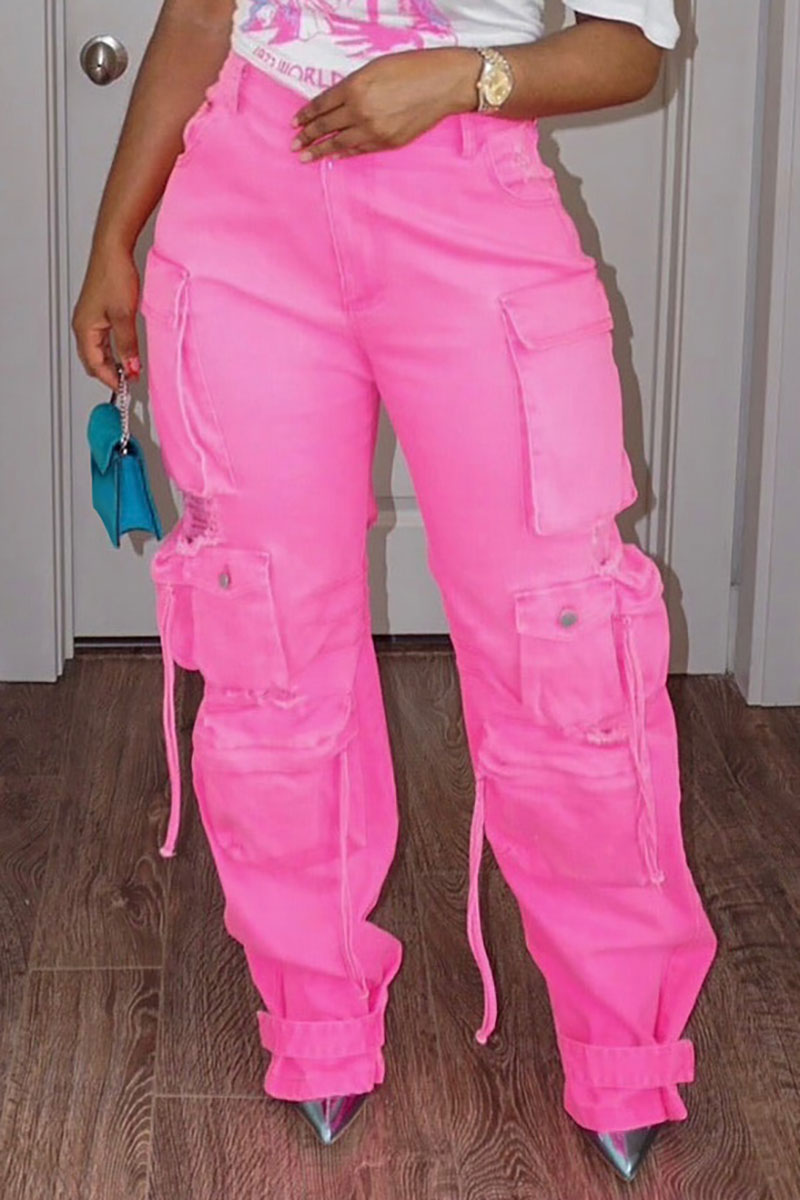 Plus Size Cargo Denim Jeans Po - Street Fashion Baggy avaliação e preço